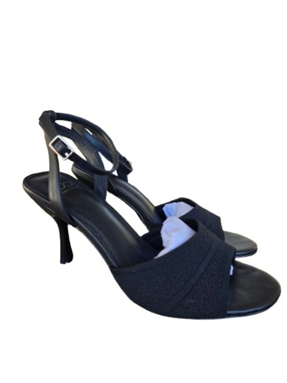 COZY ISLAND Black Open Toe Ankle Strap Heels Size 7.5